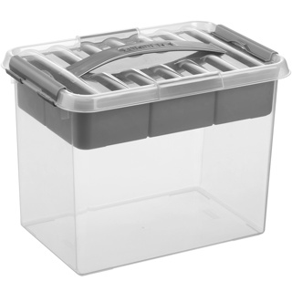 Q-line Aufbewahrungsbox mit Einsatz 9L transparent metallfarbig