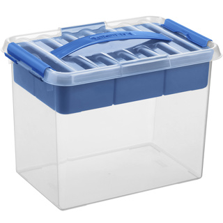 Q-line boîte de rangement avec insert 9L transparent bleu