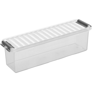 Q-line storage box 1.3L transparent metallic