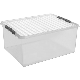 Q-line storage box 120L transparent metallic