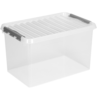 Q-line storage box 62L transparent metallic