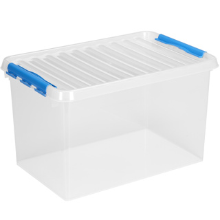 Q-line boîte de rangement 62L transparent bleu
