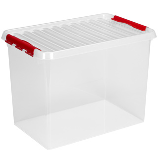 Q-line storage box 72L transparent red