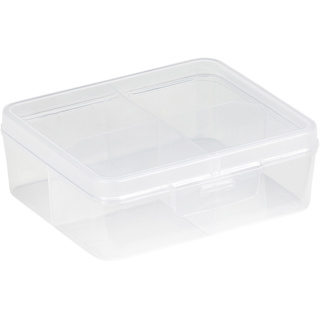 Q-line storage box 4 compartments transparent
