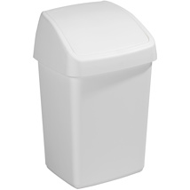 Delta waste bin with swing lid 10L white