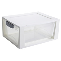 Omega drawer unit 11L transparent white