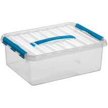 Q-line boîte de rangement 12L transparent bleu