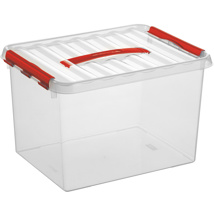 Q-line boîte de rangement 22L transparent rouge