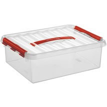 Q-line boîte de rangement 10L transparent rouge