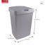 Delta waste bin flat lid 50L grey