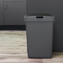 Delta waste bin flat lid 50L metallic black
