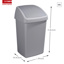 Delta waste bin with swing lid 50L grey