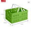 Square folding box with handle 32L green