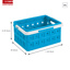 Square folding box with handle 24L blue