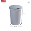 Twinga waste bin with flat lid 45L grey