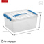 Q-line storage box 15L transparent blue