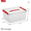Q-line boîte de rangement 15L transparent rouge