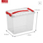 Q-line boîte de rangement 9L transparent rouge