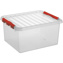 Q-line storage box 36L transparent red