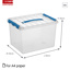 Q-line opbergbox 22L transparant blauw