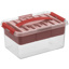 Q-line storage box with tray 6L transparent red