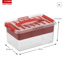 Q-line Aufbewahrungsbox mit Einsatz 6L transparent rot