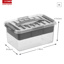 Q-line Aufbewahrungsbox mit Einsatz 6L transparent metallfarbig