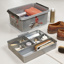 Q-line shoepolish storage box with tray 6L metallic black