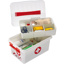 Q-line first aid storage box with tray 6L white red