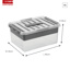 Q-line Aufbewahrungsbox mit Einsatz 15L transparent metallfarbig