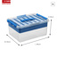 Q-line opbergbox met inzet 15L transparant blauw