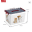 Q-line pet storage box with tray 22L white bordeaux
