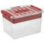 Q-line opbergbox met inzet 22L transparant rood
