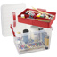 Q-line storage box with tray 22L transparent red