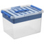 Q-line storage box with tray 22L transparent blue