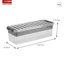 Q-line storage box with tray 9.5L transparent metallic