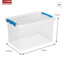 Q-line storage box 62L transparent blue
