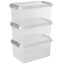 Comfort line storage box set of 3 - 6L transparent metallic