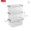 Comfort line storage box set of 3 - 6L transparent metallic