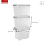 Comfort line storage box set of 3 - 9L transparent metallic