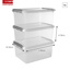 Comfort line Aufbewahrungsbox 3er-Set für 15L transparent metallfarbig