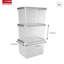 Comfort line storage box set of 3 - 22L transparent metallic