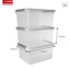 Comfort line Aufbewahrungsbox 3er-Set für 36L transparent metallfarbig