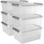 Comfort line opbergbox set van 6 - 15L transparant metaal
