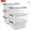 Comfort line storage box set of 6 - 15L transparent metallic